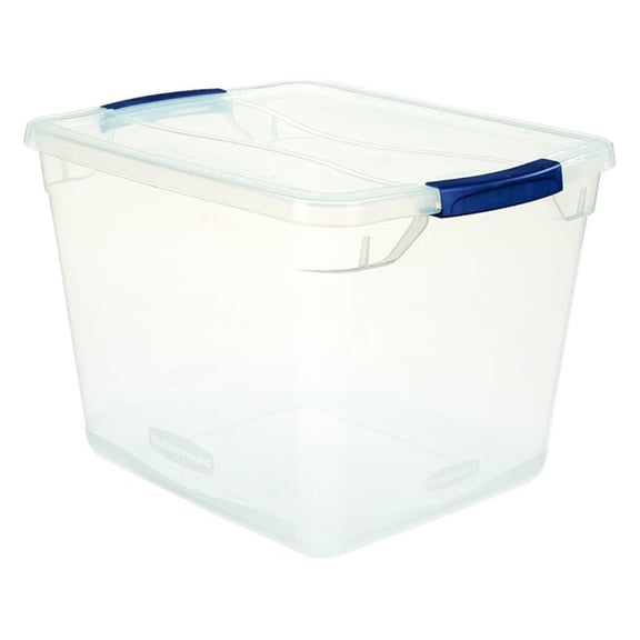 Clever Store Latching Storage Tote Container, Clear, 30-Qt (FG3Q2500CLMCB)