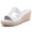Silver PU 768, variant on Women's Wide Width Wedge Sandals - Platform Slip On Summer Slides