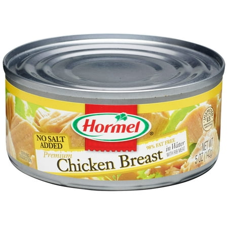 (4 Pack) Hormel Premium No Salt Added Canned Chunk Chicken Breast in Water, 5 (Best Frozen Chicken Breast)