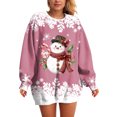 thumbnail image 5 of UngA Womens Christmas Sweatshirts Christmas Tree Graphic Long Sleeve Shirts Xmas Holiday Pullover Tops Blouse Womens Sweatshirts (Pink,XL), 5 of 7