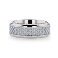 thumbnail image 3 of TANTALUS Beveled Edge Titanium Ring with White Carbon Fiber Inlay - 8mm, 3 of 3