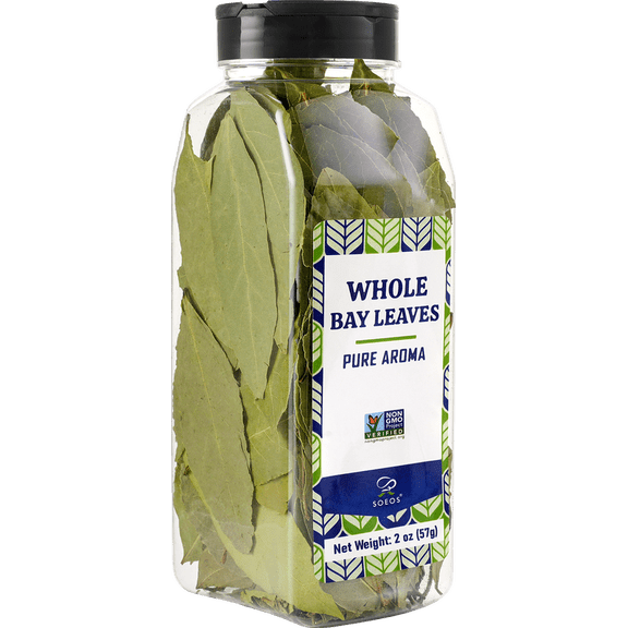 Soeos Whole Bay Leaves, Dried for Soups, Stews, Braising & Seasoning, 2 oz (56g) Bag, Rich Aroma