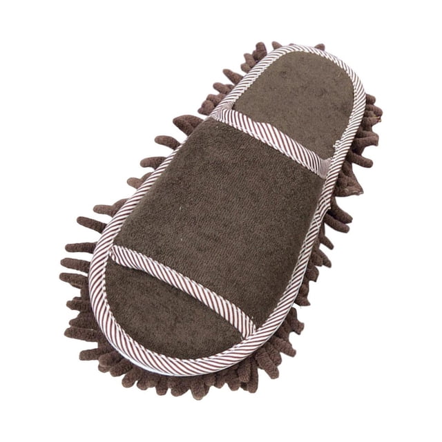 Zapatillas de Trapeador Sunnimix Punta Abierta Microfibra Chenille Marrón