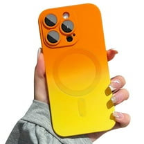 Dteck Magnetic iPhone 13 Pro Case Compatible with MagSafe, Cute Gradient Bi-Color Case for Women Men, Soft TPU Shockproof Slim Cover with Camera Lens Protector for iPhone 13 Pro,Orange Yellow