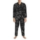 thumbnail image 3 of Balery Black Scientific Pijama para Hombre de Dos Piezas con Manga Larga, Conjunto de Dormir y Descanso Suave con Bolsillos-Medium, 3 of 7