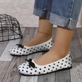 thumbnail image 5 of Bxsruta Polka Dot Bow Decor Ballet Flats for Women, Comfort Cotton Polyester Casual Slip on Shoes, 5 of 8