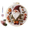 thumbnail image 2 of Dserhfy Halloween Embroidery Kit DIY Cross Stitch Kit with Embroidery Hoop Hand Embroidery Starter Handmade Gnome Crafts for Beginners Adults, 2 of 8