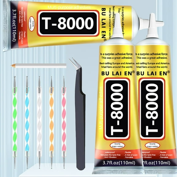 3pcs Upgrade T-8000 Transparent Glue Mobile Phone Screen Repair Elastic Glue Plastic Rubber Shoes Jewelry Super Glue, Jewerly Craft Rhinestone Phone Frame Fix Screen Glass Glue 3.88oz/1pc