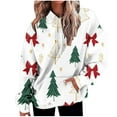 thumbnail image 4 of Uootdi Christmas Hoodies for Women Gift Fleece Christmas Classic Print Long Sleeve Sweatshirt Baggy Drawstring Pullover Winte r Warm Sweaters with Pocket, 4 of 7
