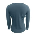 thumbnail image 5 of LIUJUNSHOP Womens Tops Long Sleeve Henley Shirts Fitted Low Cut Tops Ribbed Zipper V Neck Cleavage Fall Shirts Blouses, 5 of 5