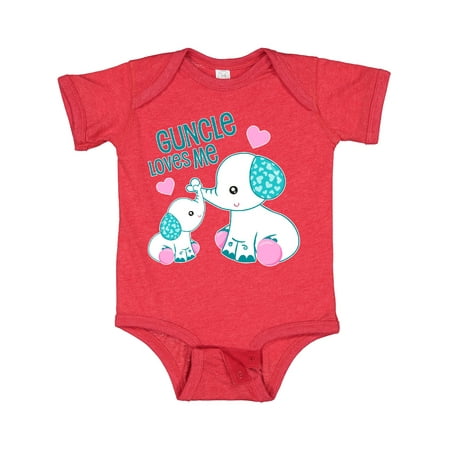 

Inktastic Guncle Loves Me-cute Elephants Gift Baby Boy or Baby Girl Bodysuit