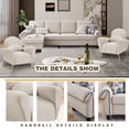 thumbnail image 4 of Jarenie Linen Sectional Sofa Living Room Set Beige, 4 of 7