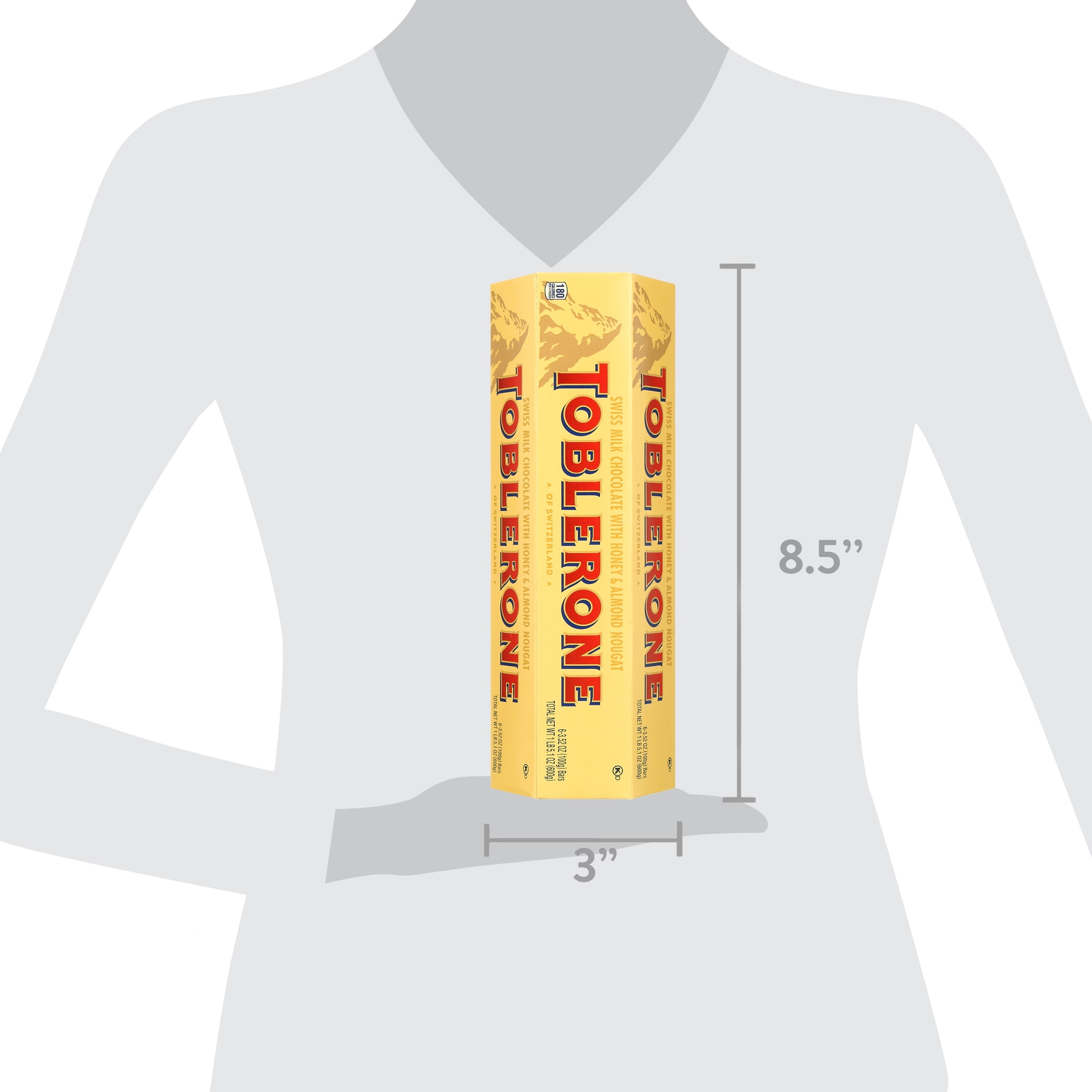 Toblerone, Swiss Milk Chocolate Bars, 3.52 Oz, (Pack of 6)