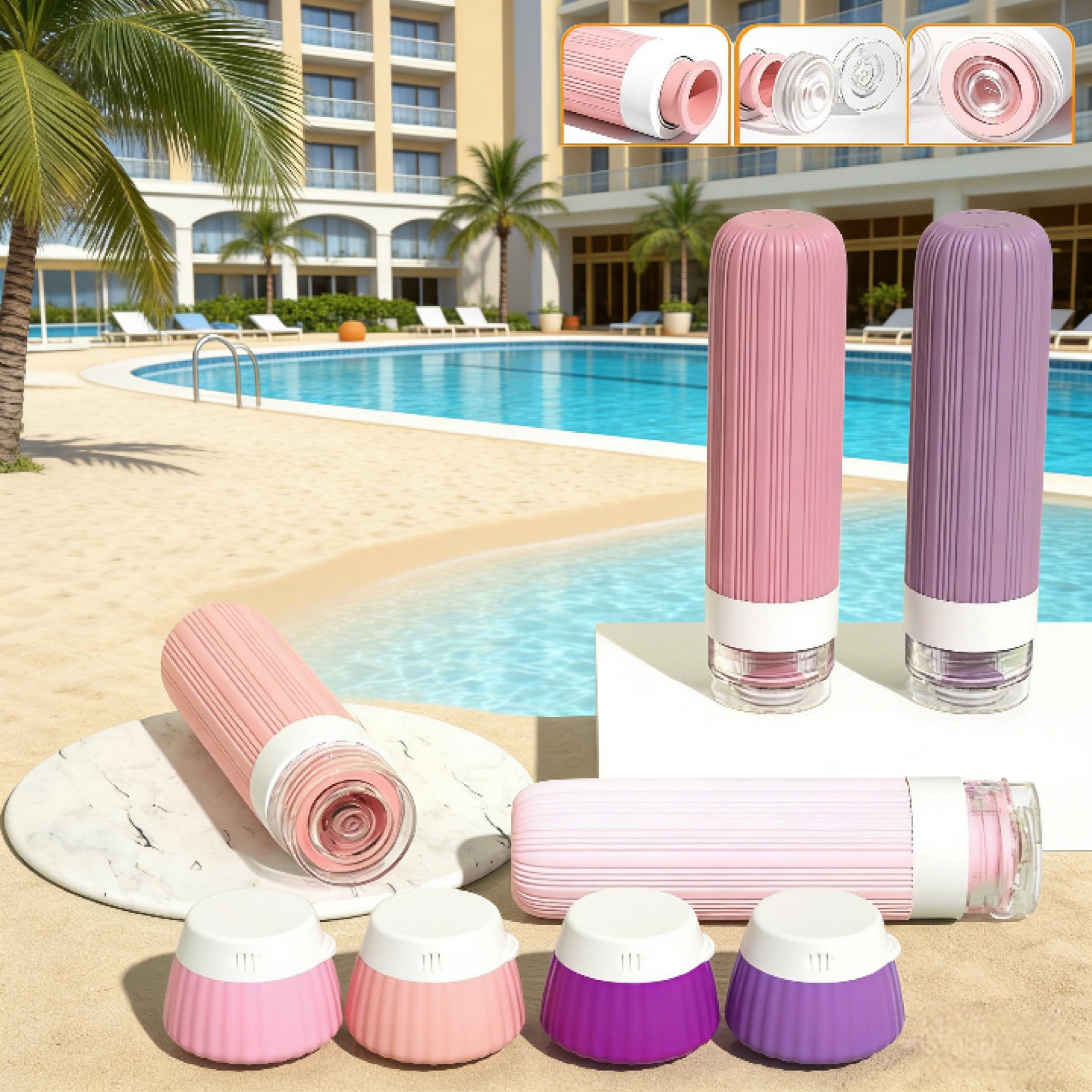QEQEKAKA Travel Bottles 18 Pack, TSA Approved Leak Proof, BPA Free Silicone Squeezable Containers