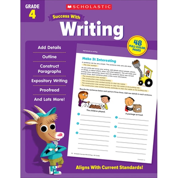 Pre-Owned Scholastic Success with Writing Grade 4 Workbook (Paperback) 133879874X 9781338798746