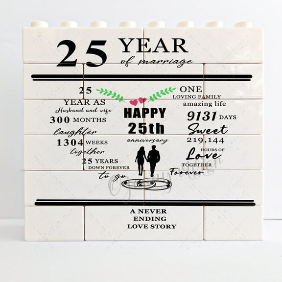 25 Year Marriage Anniversary Novelty Decorative Sign/Plaque, Gift for 25th Anniversary couple Present for 25 years married anniversary Fun Desk Decor