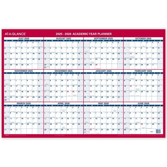 AT-A-GLANCE Horizontal Reversible Erasable Academic and Regular Year 2025-2026