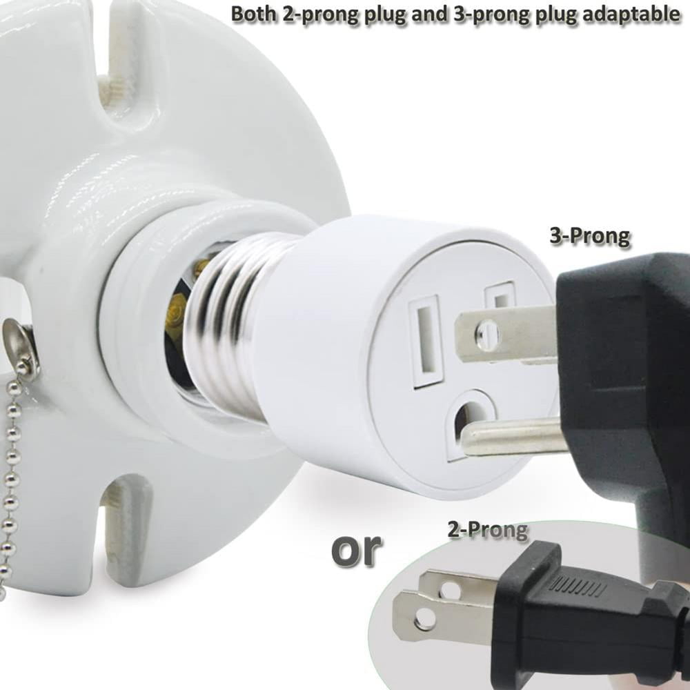 Buy Fovolat E26 3 Prong Light Socket to Plug Adapter E26 Light Bulb Outlet Adapter Light Bulb