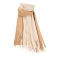 thumbnail image 3 of Womens Scarf Lined Knit Wraps Soft Knitted Scarf Cold Weather Long Scarvesthick Warm Long Shawl Womens Scarves Khaki One Size, 3 of 9