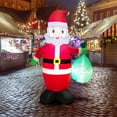 thumbnail image 3 of Costway 5 FT Christmas Decor Inflatable Santa Claus Holding a Gift Bag w/ LED Lights, 3 of 10