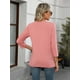 thumbnail image 2 of Blusas TICTICMISS para mujer, manga 3/4, cuello en V, holgadas, color coral, 2 of 6
