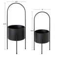 thumbnail image 2 of Kate and Laurel Peeto Modern Planter Set, Set of 2, Black, Decorative Freestanding Planters for Indoor Plants, 2 of 8