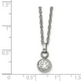 thumbnail image 2 of Stainless Steel Polished CZ 20in Necklace; 20 inch; Lobster (Fancy) Clasp; for Adults and Teens; for Women and Men, 2 of 2