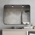 thumbnail image 3 of Decor Wonderland Geneva Large 23.6 in. x 31.5 Rectangular Black Metal Framed Bathroom Mirror Hangs Horizontal or Vertical, 3 of 5
