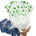 thumbnail image 5 of Aayomet Women St Patricks Day Round Neck Short Sleeve Shirt Irish Graphic Tops (Army Green, XXL), 5 of 6