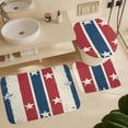 thumbnail image 6 of 4 Pcs Shower Curtain Sets with Non-Slip Rugs Toilet Lid Cover And Bath Mat Stars And Stripes Red White Blue Waterproof Fabric Bath Curtains Independence Labor Day for Bathroom Decor Sets, 6 of 8