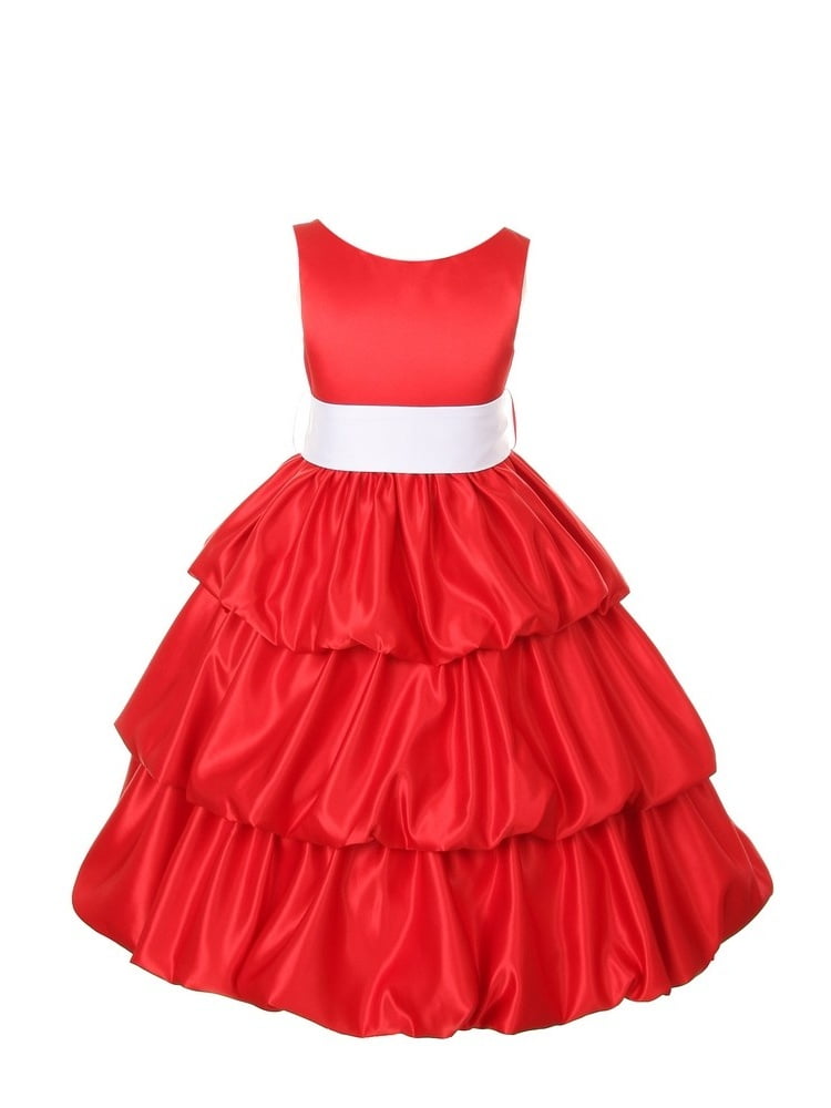 Cinderella Girls Red Layered White Sash Pick Up Occasion Dress 2