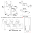 thumbnail image 5 of Weilianda Home Theater Seating Top Grain Nappa Leather Recliner Chair Dual Power Movie Gaming Sofa Electric Headrest with Tray Table Type-C USB Charge Cup Holders (Row of 3), 5 of 8