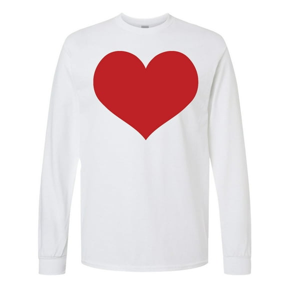 Inktastic Red Heart Valentine Long Sleeve T-Shirt