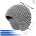 thumbnail image 2 of TELOLY Winter Hats for Men,Fleece Lining Mens Beanie,Ultimate Warmth Beanies Women,Gray, 2 of 8
