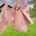 2Pcs PVC Leather Card Bags with Visible Window and Alloy Key Rings ...