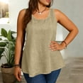 thumbnail image 2 of Turilly Women's Plus Size Solid Color Loose Fit Tanks Fashion Ladies Imitation Denim Round Neck Tank Sleeveless Style Top, 2 of 6