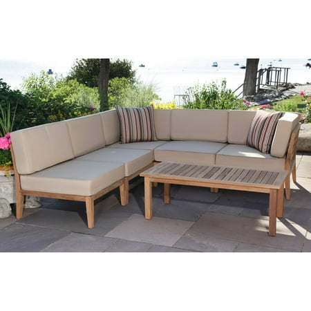 Madbury Road Bali Teak Quick Drying 7 Piece Patio Sectional Madbury Road Bali Teak Quick Drying 7 Piece Patio Sectional Conversation Set