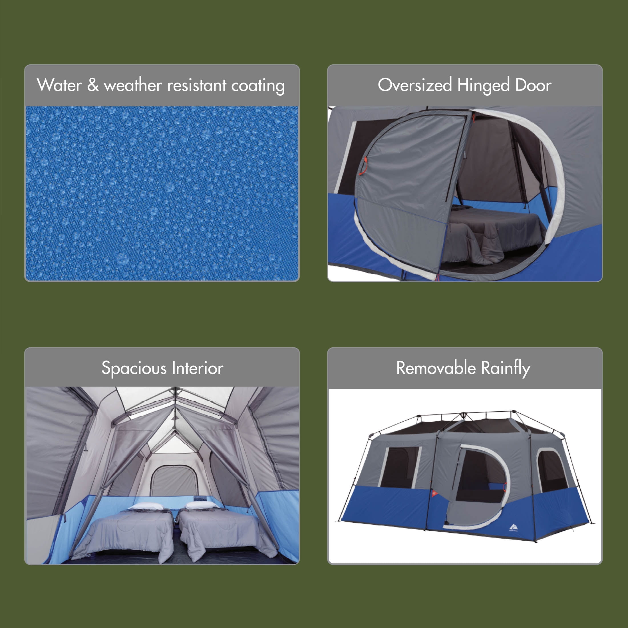 Ozark Trail 14' x 8' 8-person instant cabin tent with full rainfly
