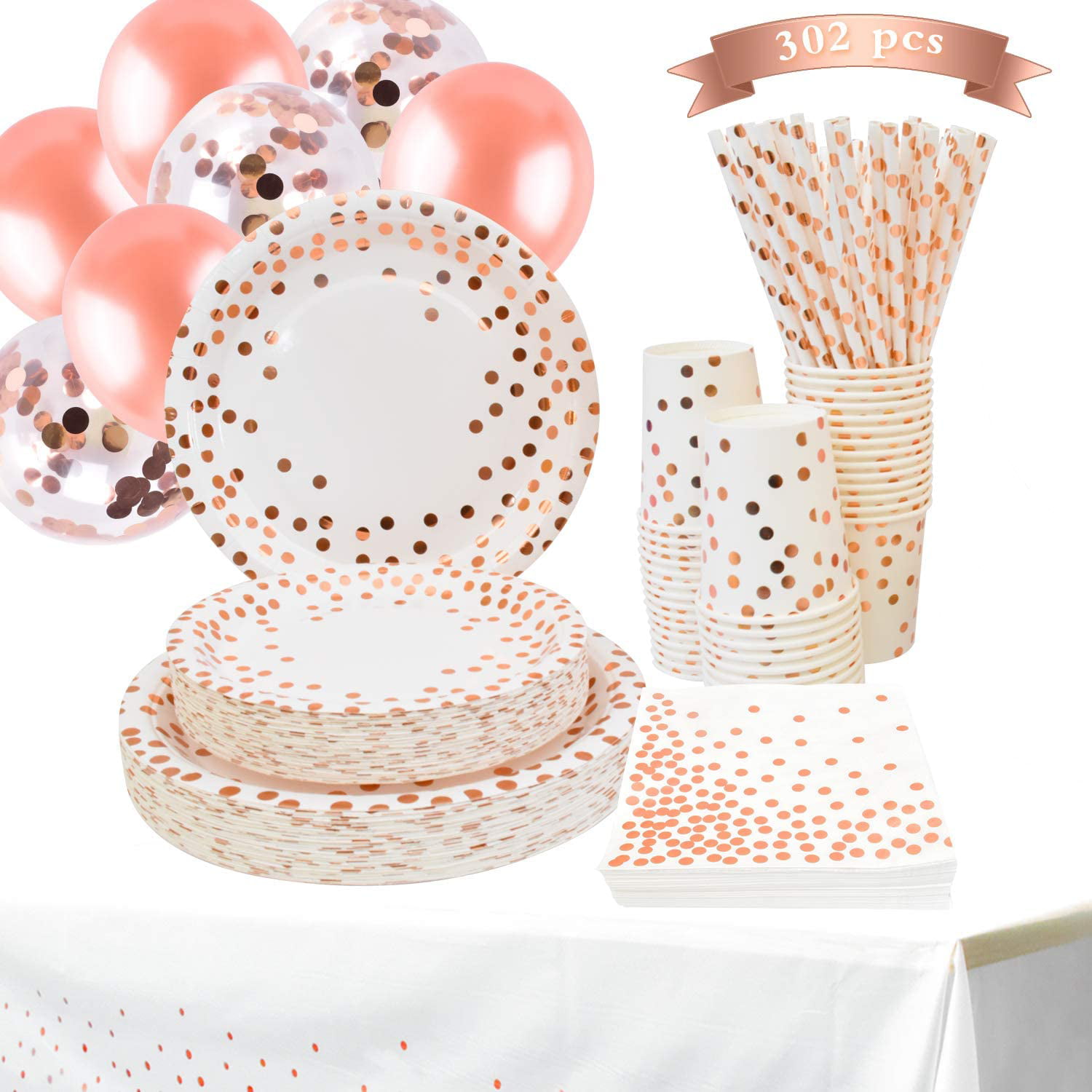 Details about   Happy Birthday Rose Gold Paper Plates Napkins Party supplies 