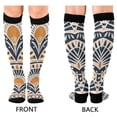 thumbnail image 4 of FORMRS Womens Knee High Socks Casual Long Thick Travel Daily Wear, 2 Pairs, Orange Art Pattern, 4 of 6