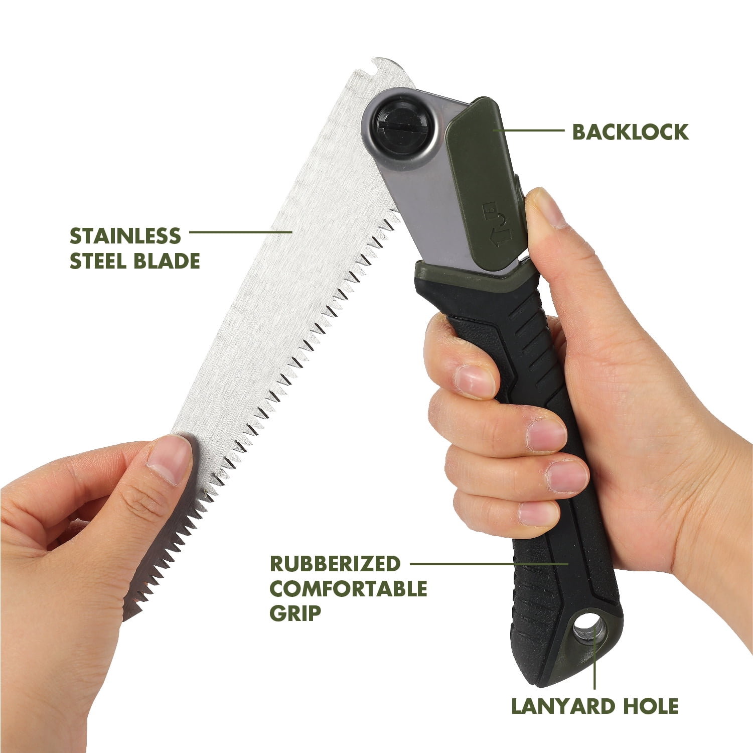Ozark Trail 7-inch Stainless Steel Folding Handsaw, Silver, New