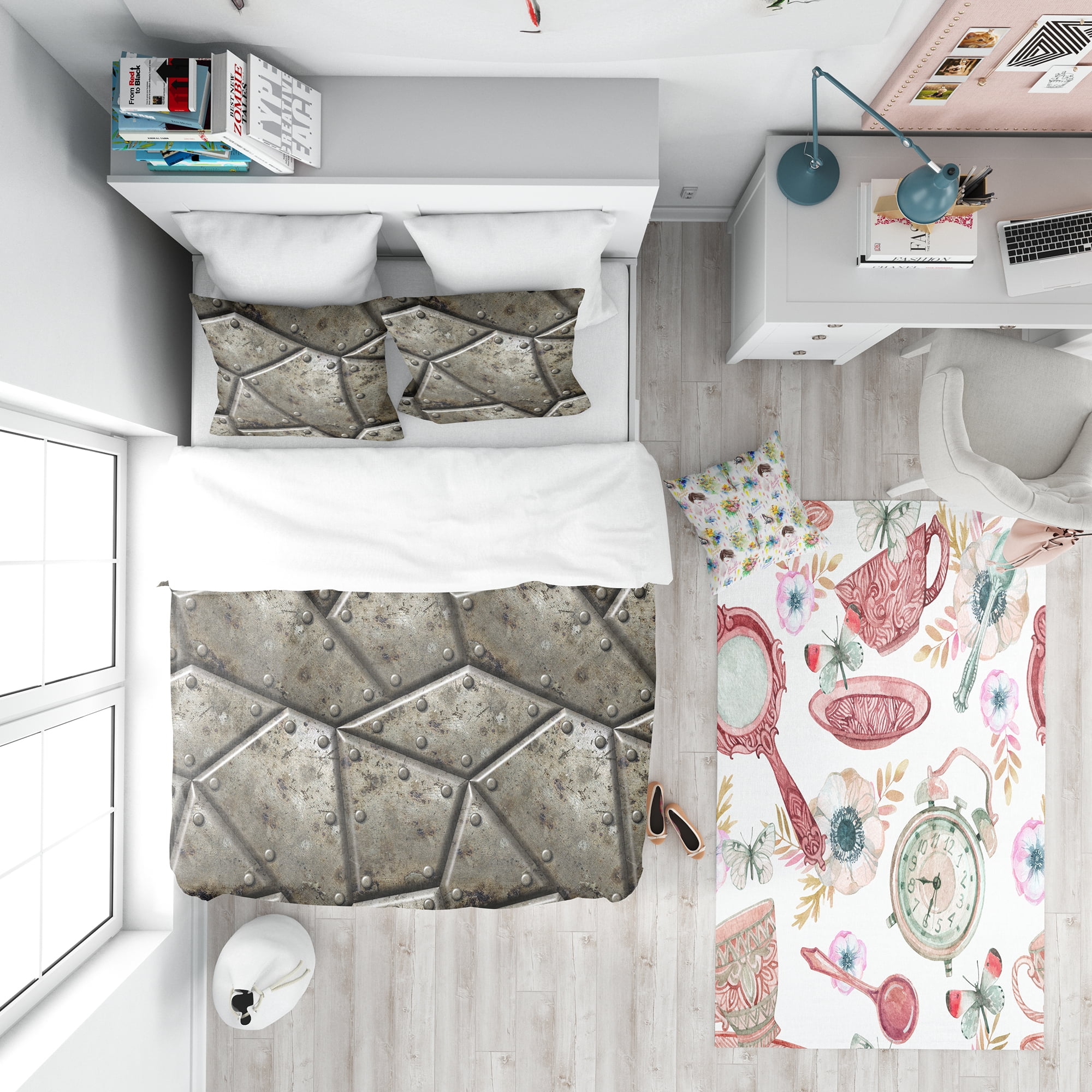 Designart 'Armor Texture' Bohemian & Eclectic Teen Duvet Cover Set