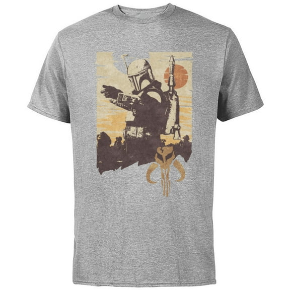 Star Wars The Book of Boba Fett Tatooine Battle - Short Sleeve Cotton T-Shirt for Adults - Customized-Athletic Heather