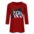 thumbnail image 5 of Lumosvexa Summer Womens Casual T-Shirt for Women Graphic Short Sleeved Shirt Tops Crew Neck T-Shirt Red Size XL, 5 of 5