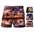 thumbnail image 6 of sunsanly Men Beach Shorts Drawstring Loose Casual 3D Design Soft Keep Cooling Polyester Coconut Tree Pattern Men Summer Shorts Beachwear, 6 of 7