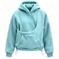 thumbnail image 7 of WULMLEO Womens Cuddle Pouch Hoodie for Small Pet Fleece Hoodie with Pouch Blue 2XL, 7 of 7