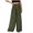 Green, variant on WREESH Womens Wide Leg Pants Comfortable Casual Lace Fold High Waisted Straight Cylinder Full Length Pants Blue