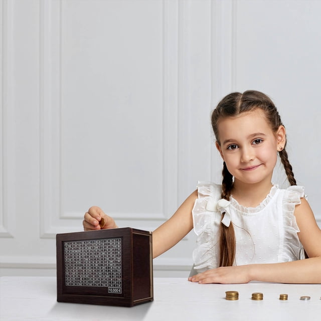 Savings Box, Money Saving Box, Wooden Money Box With Money And Numbers With Counter Crafts Portable Storage Case Money Saving Box For Adults Child