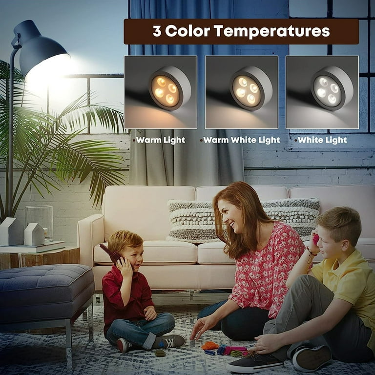 NookNova 2 Pack LED Light Bulbs with Remote E26 E27 Screw in Puck