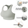 thumbnail image 3 of QRIC Women Racerback Sports Bras High Impact Wireless Workout Gym Activewear Bra Hollow Out Style Crop Tops, 3 of 6